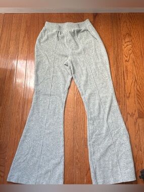 aerie Light Gray Ribbed Waistband leggings flare